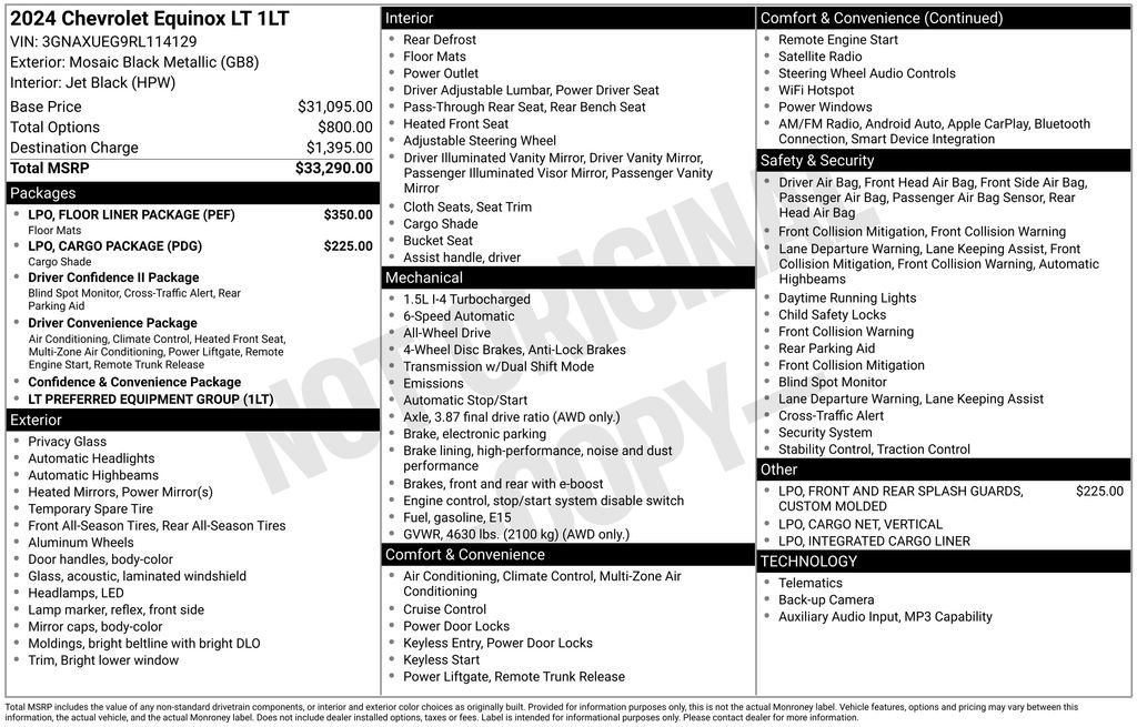 Used 2024 Chevrolet Equinox LT w/ LPO, Floor Liner Package AWD/4WD image 36