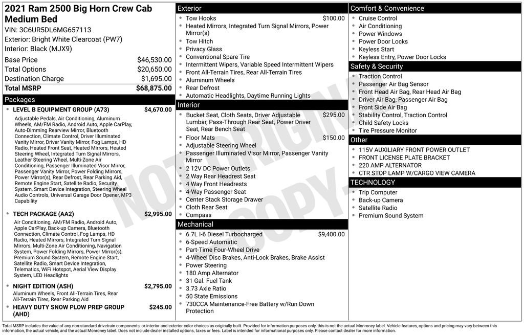 Used 2021 RAM 2500 Big Horn w/ Level B Equipment Group image 6