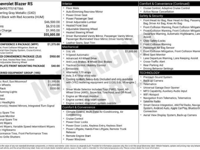New 2026 Chevrolet Blazer RS w/ Driver Confidence II Package AWD/4WD image 39