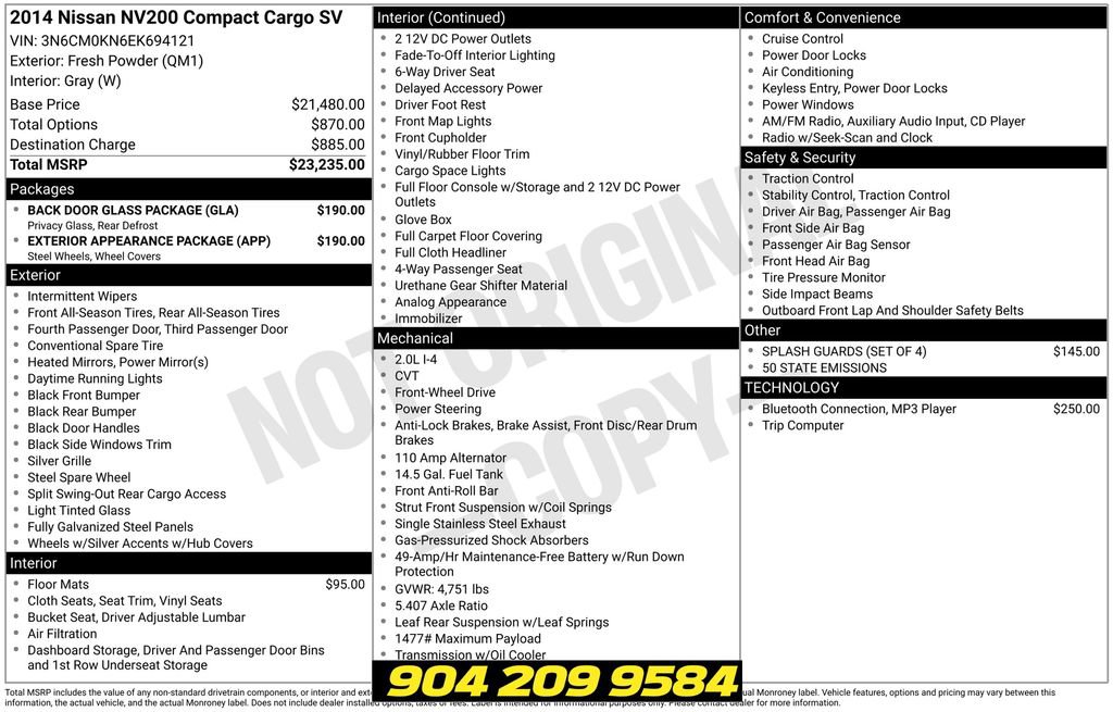 Used 2014 Nissan NV200 SV w/ Exterior Appearance Package FWD image 31