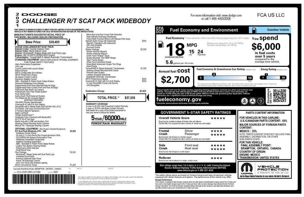 Used 2021 Dodge Challenger R/T Scat Pack RWD image 3