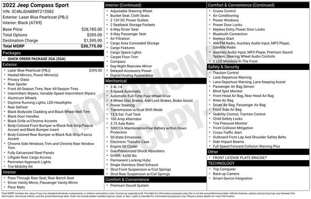 Used 2022 Jeep Compass Sport image 35