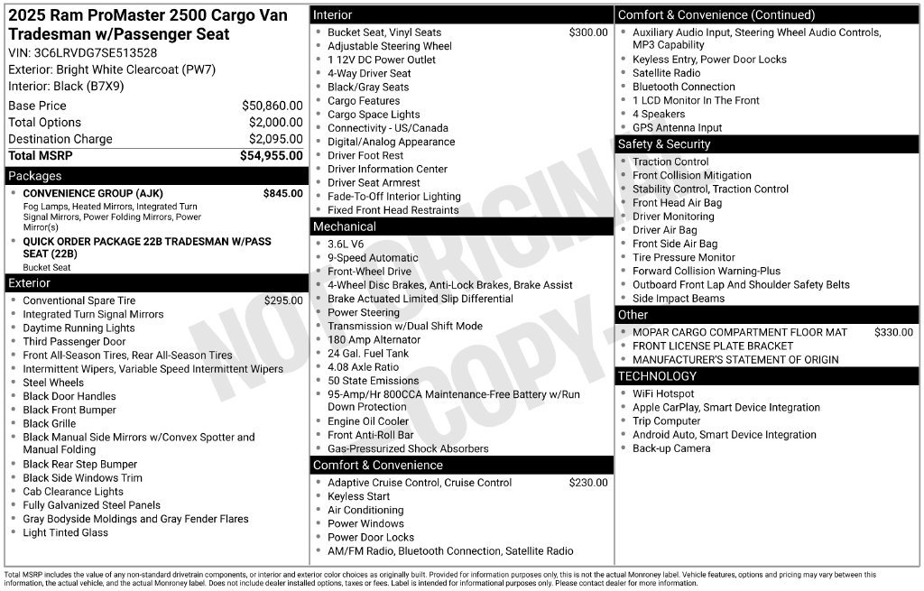Used 2025 RAM ProMaster 2500 w/ Convenience Group FWD image 28