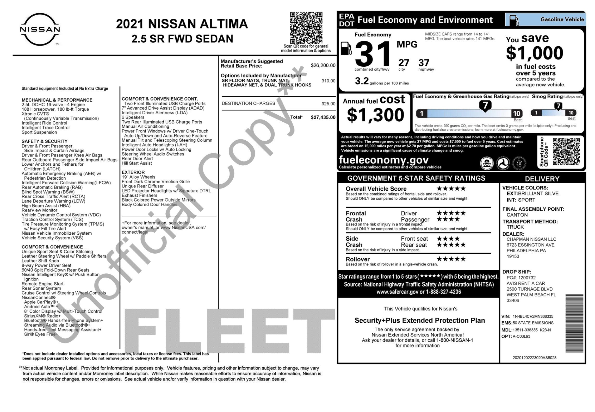 Used 2021 Nissan Altima 2.5 SR FWD image 2