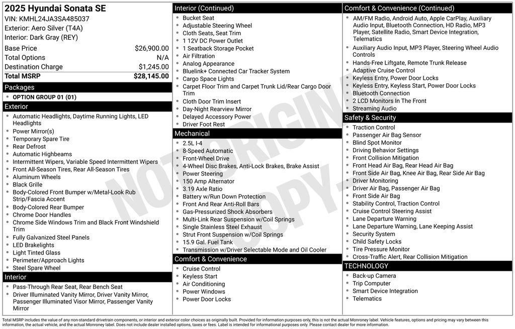 Certified 2025 Hyundai Sonata SE FWD image 26
