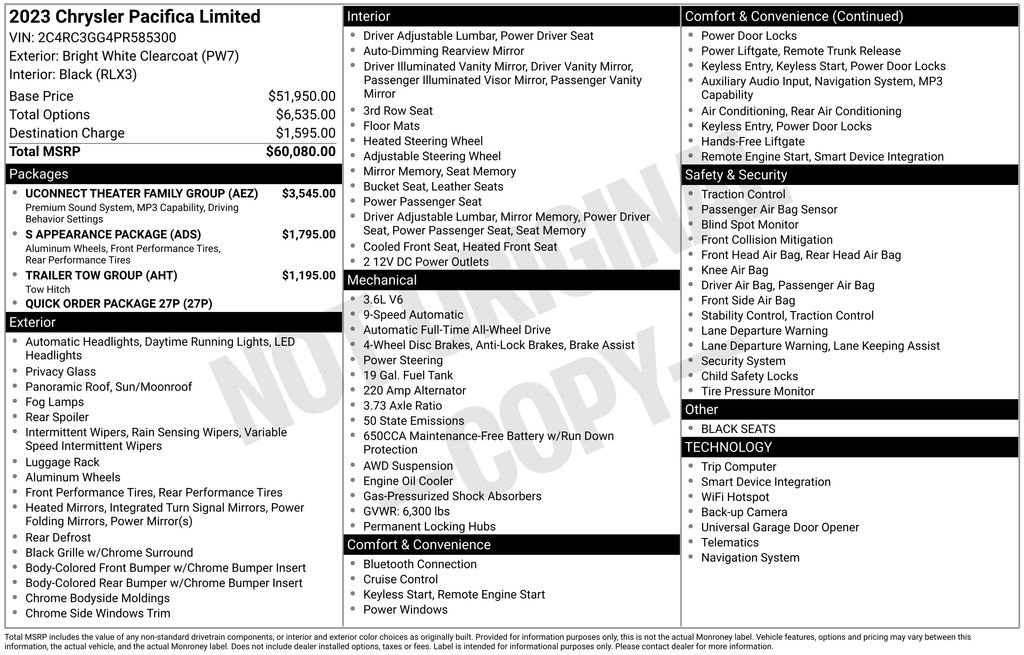 Used 2023 Chrysler Pacifica Limited w/ Uconnect Theater Family Group image 43