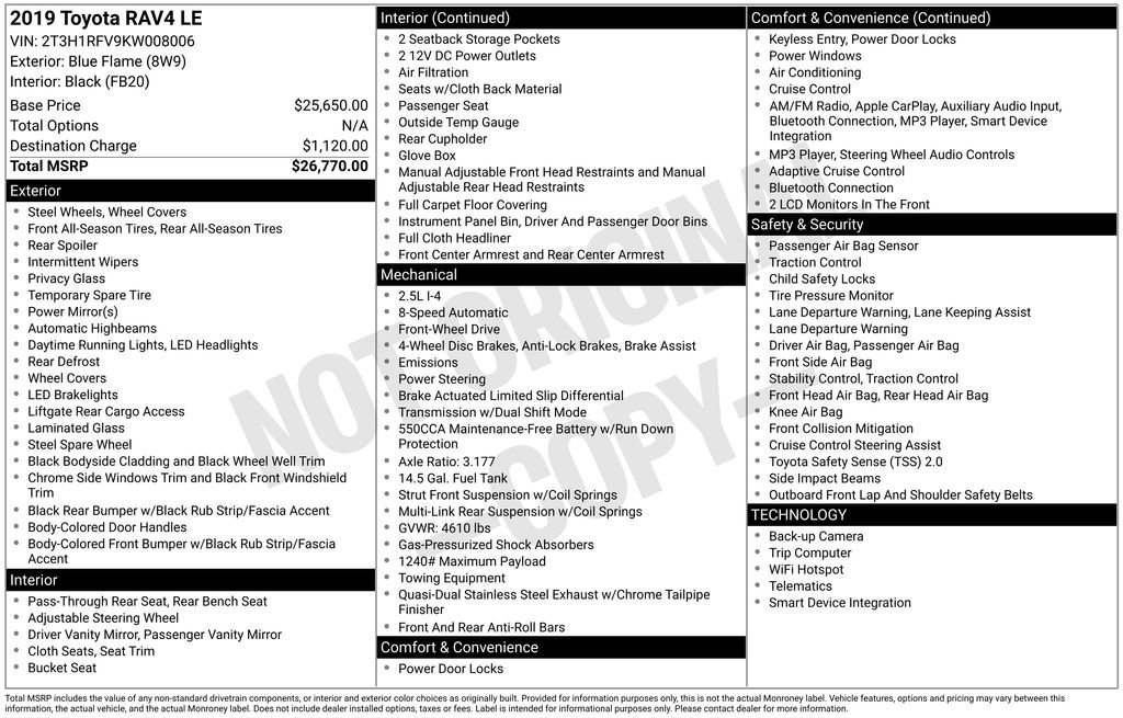 Used 2019 Toyota RAV4 LE image 3