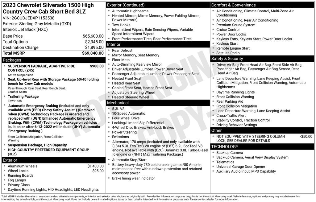 Used 2023 Chevrolet Silverado 1500 High Country AWD/4WD image 6