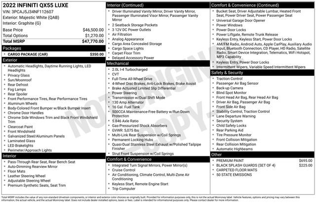 Used 2022 INFINITI QX55 Luxe w/ Cargo Package image 31