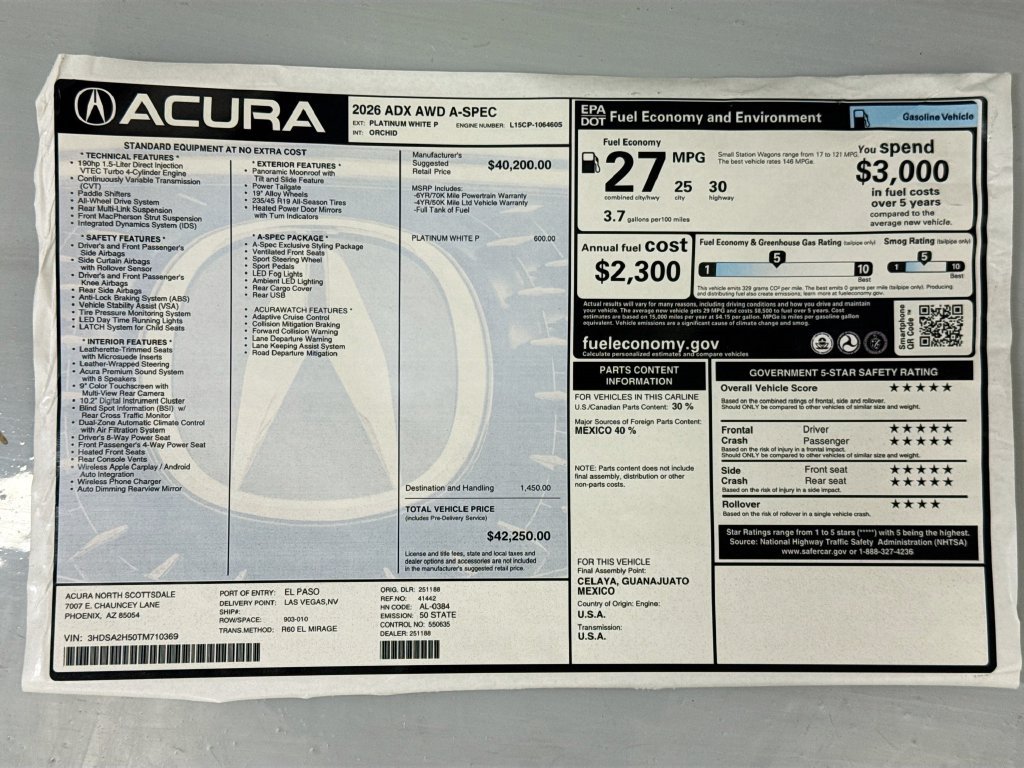 Used 2026 Acura ADX A-Spec AWD/4WD image 32