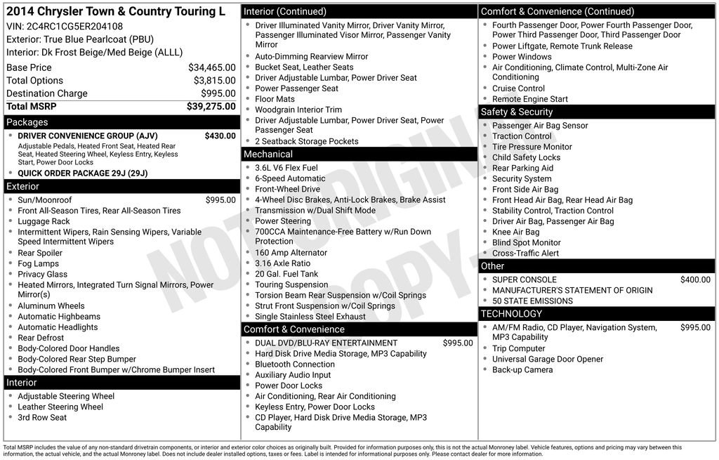 Used 2014 Chrysler Town & Country Touring-L w/ Driver Convenience Group image 6