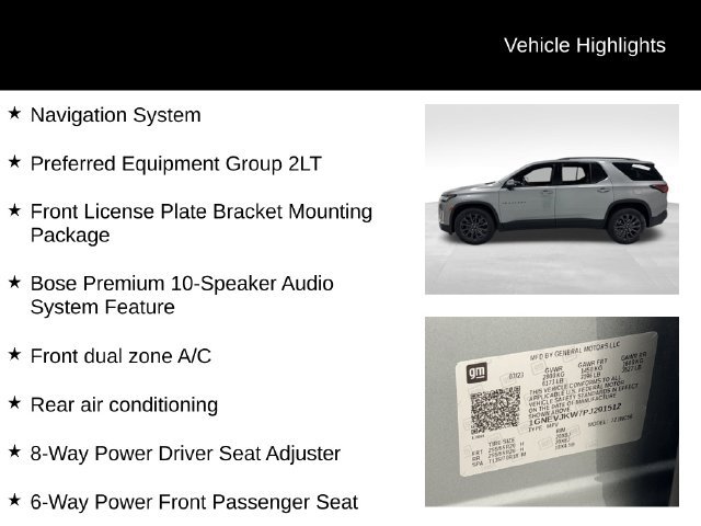 Certified 2023 Chevrolet Traverse RS AWD/4WD image 27
