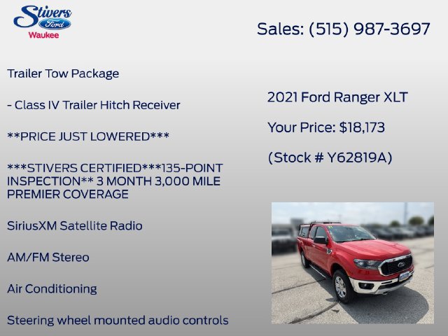 Used 2021 Ford Ranger XLT w/ Equipment Group 302A High AWD/4WD image 8