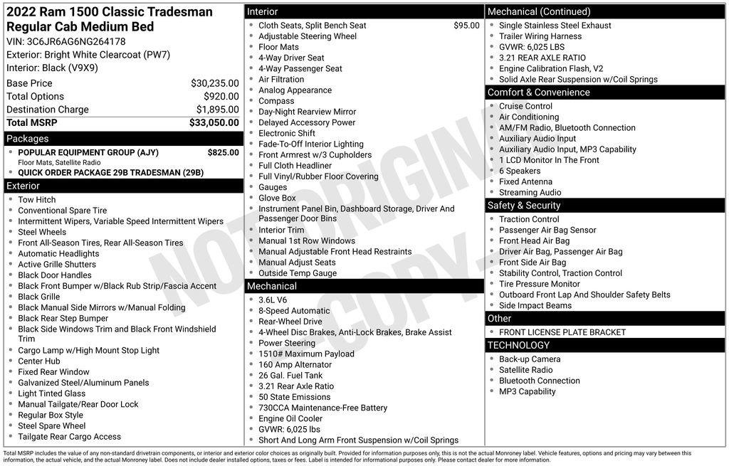 Used 2022 RAM 1500 Tradesman w/ Popular Equipment Group RWD image 9