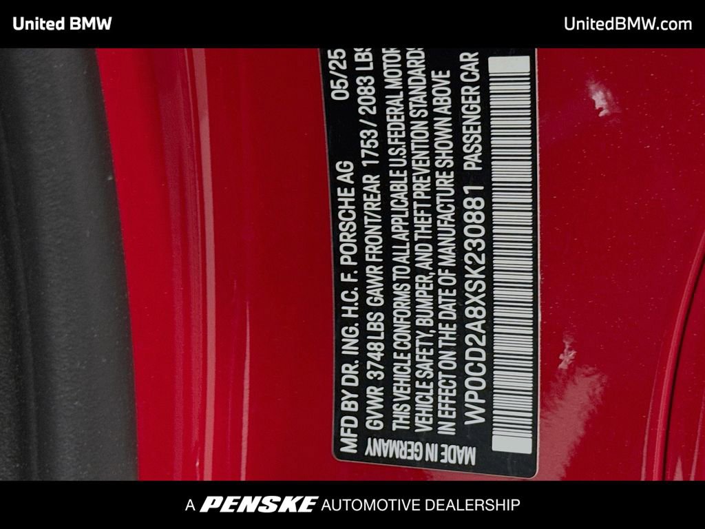 Used 2025 Porsche 718 Boxster GTS RWD image 12