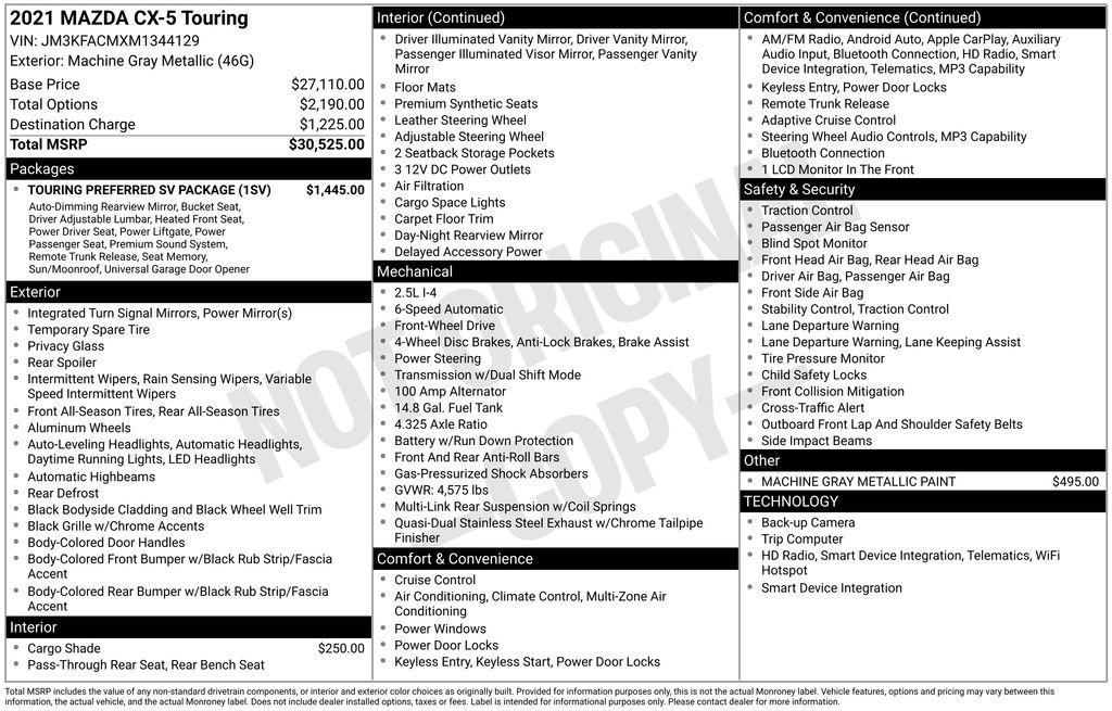 Used 2021 MAZDA CX-5 Touring w/ Touring Preferred SV Package FWD image 33