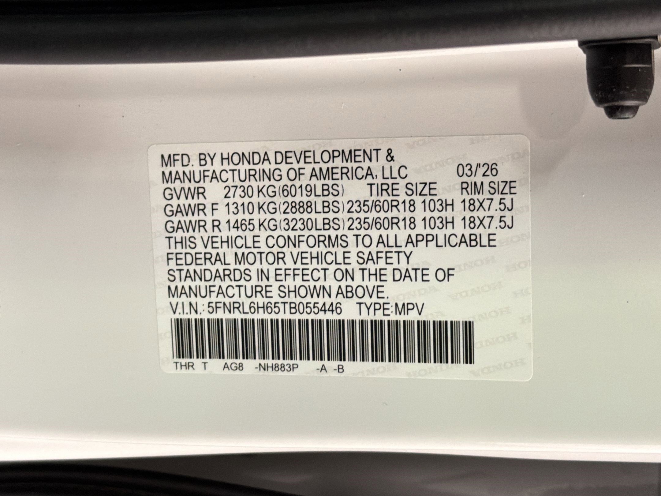 New 2026 Honda Odyssey EX-L image 20