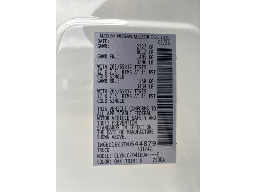 New 2026 Nissan Frontier SV w/ SV Convenience Package image 12