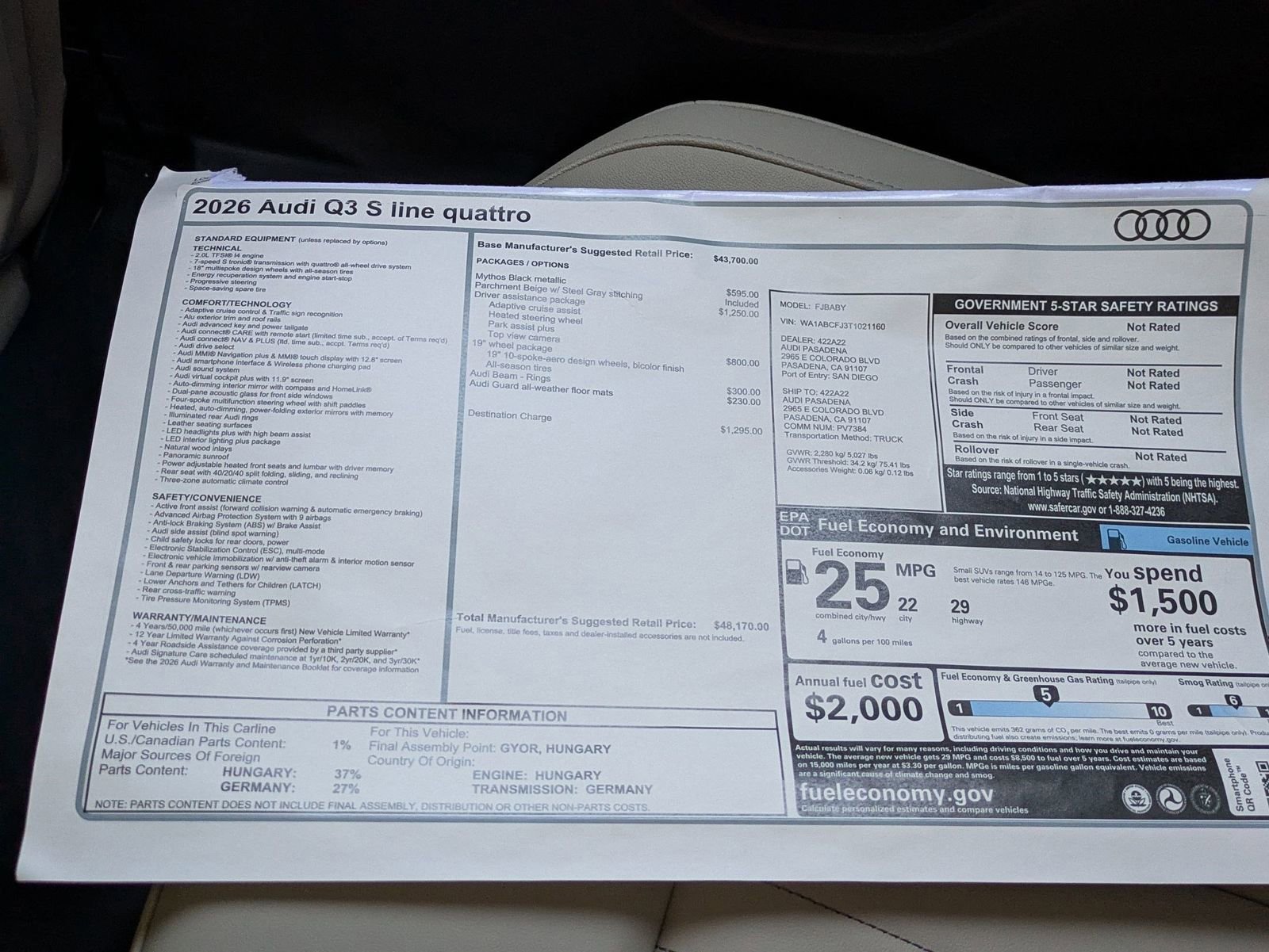New 2026 Audi Q3 quattro 2.0T image 18