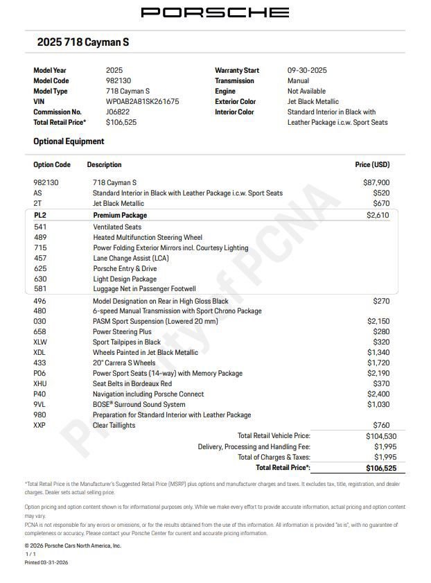 Certified 2025 Porsche 718 Cayman S RWD image 7
