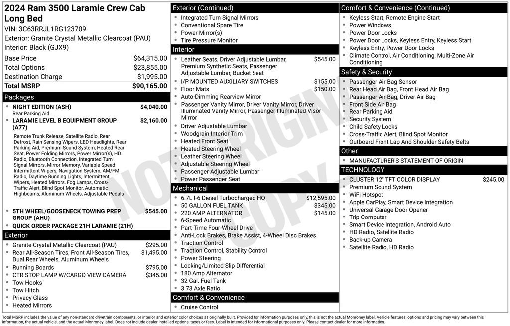 Used 2024 RAM 3500 Laramie w/ Night Edition AWD/4WD image 49