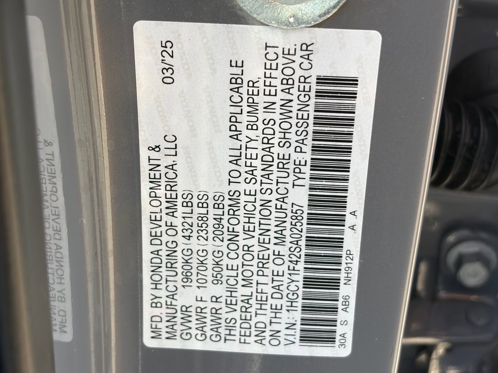 Certified 2025 Honda Accord SE image 29