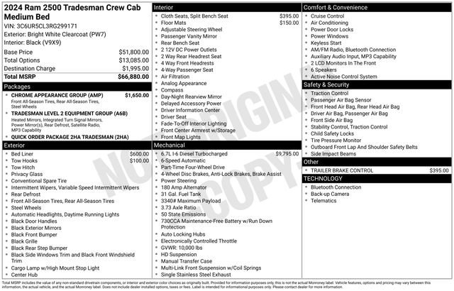 New 2024 RAM 2500 Tradesman w/ Chrome Appearance Group AWD/4WD image 15