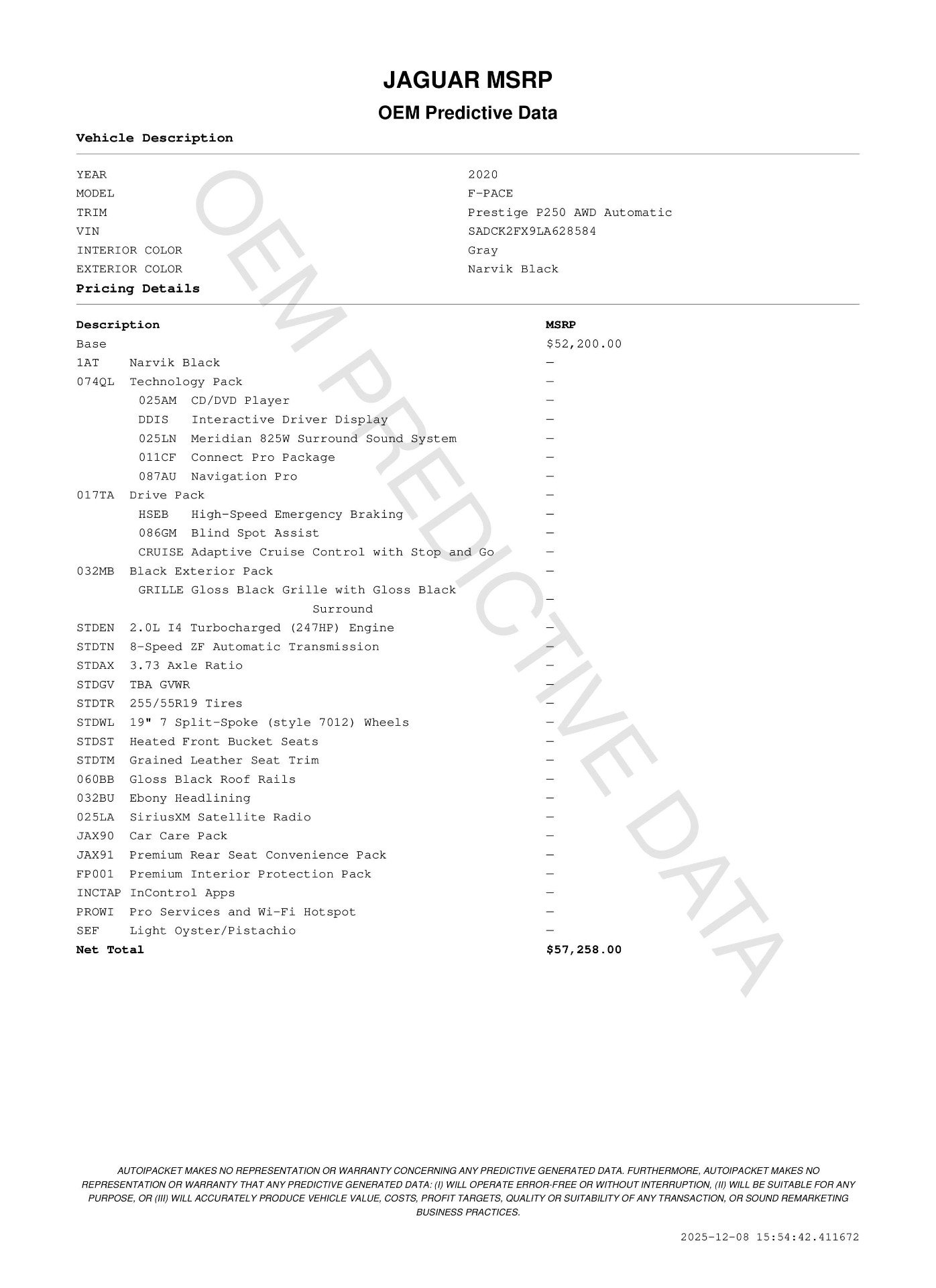 Used 2020 Jaguar F-PACE Prestige image 11
