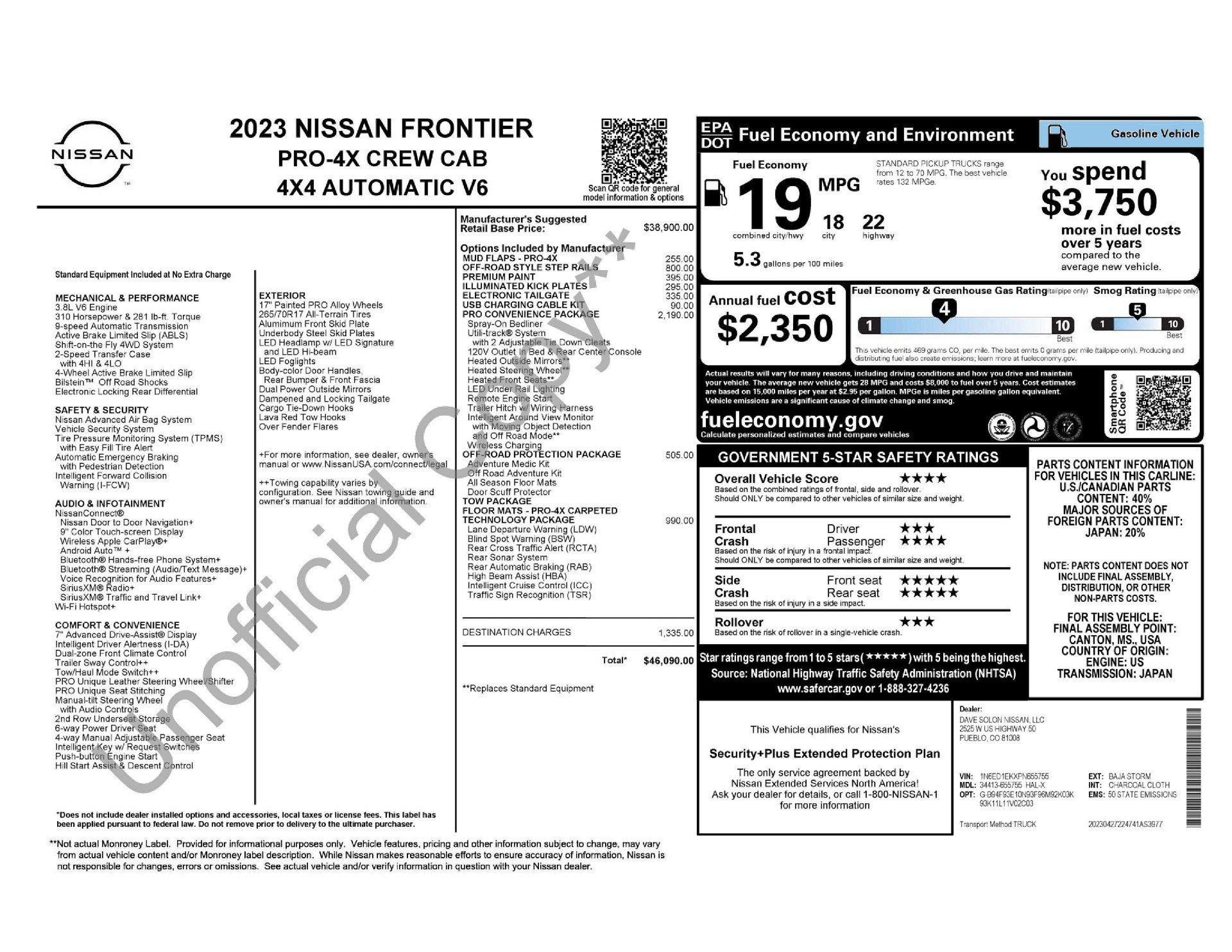 Certified 2023 Nissan Frontier PRO-4X w/ Pro Convenience Package AWD/4WD image 11