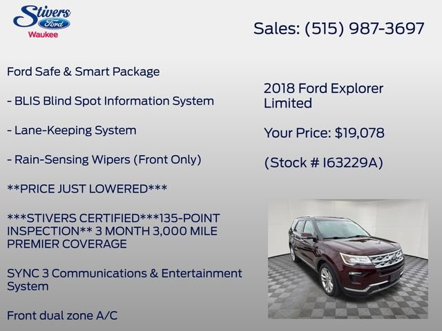 Used 2018 Ford Explorer Limited w/ Equipment Group 301A AWD/4WD image 16