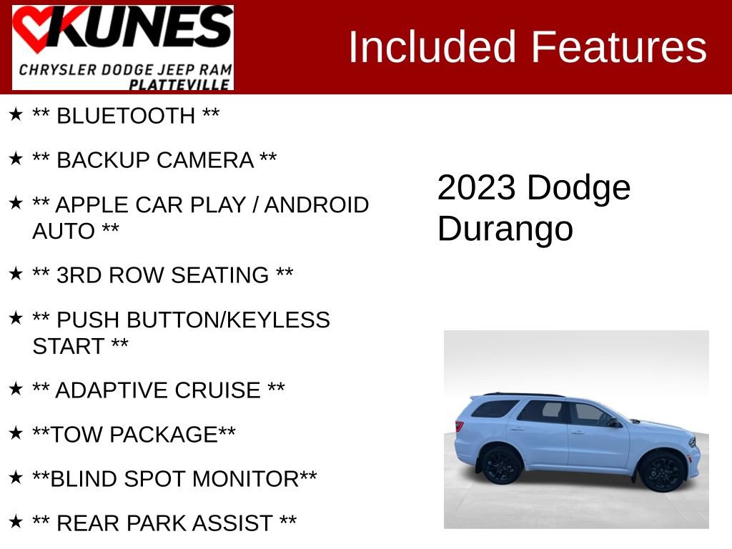 Used 2023 Dodge Durango SXT Launch Edition w/ SXT Blacktop Group image 2