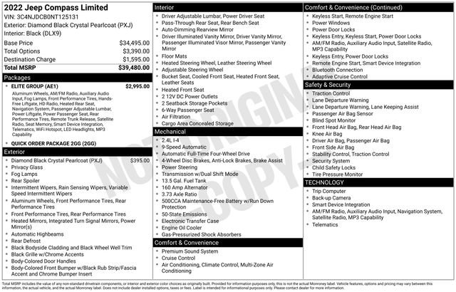 Used 2022 Jeep Compass Limited w/ Elite Group image 12