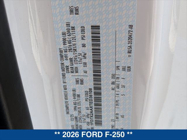 New 2026 Ford F250 XL w/ XL Chrome Package RWD image 22