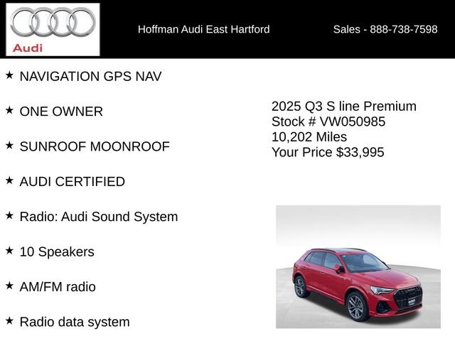 Certified 2025 Audi Q3 2.0T Premium w/ Convenience Package image 2