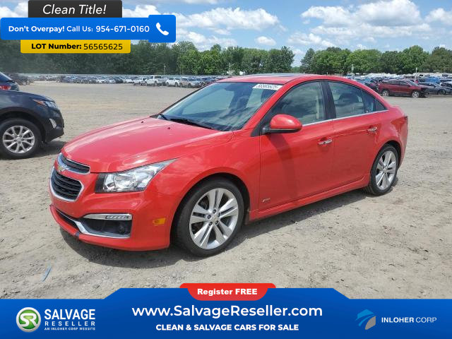Used 2015 Chevrolet Cruze LTZ w/ Sun, Sound and Sport Package image 1