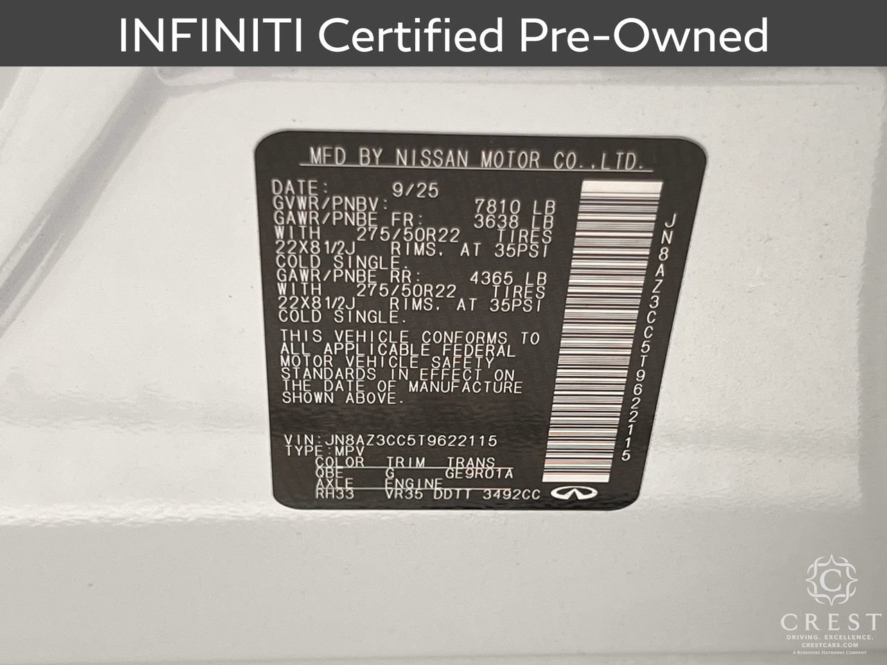 Certified 2026 INFINITI QX80 Autograph w/ Premium Cargo Package AWD/4WD image 34