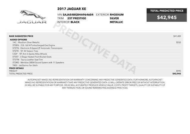 Used 2017 Jaguar XE Prestige RWD image 3