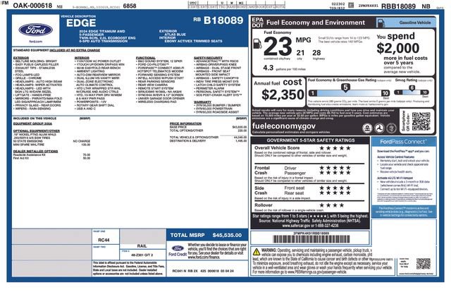 Used 2024 Ford Edge Titanium AWD/4WD image 29