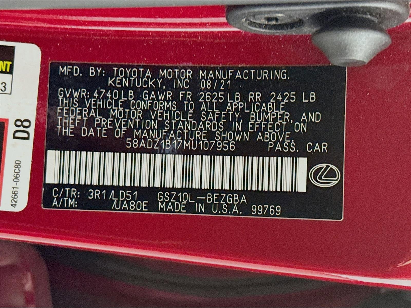 Used 2021 Lexus ES 350 w/ Premium Package FWD image 34