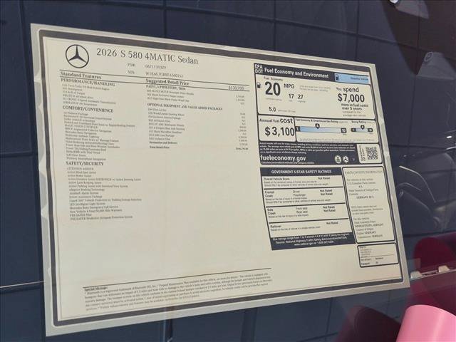 New 2026 Mercedes-Benz S 580 4MATIC Sedan image 18