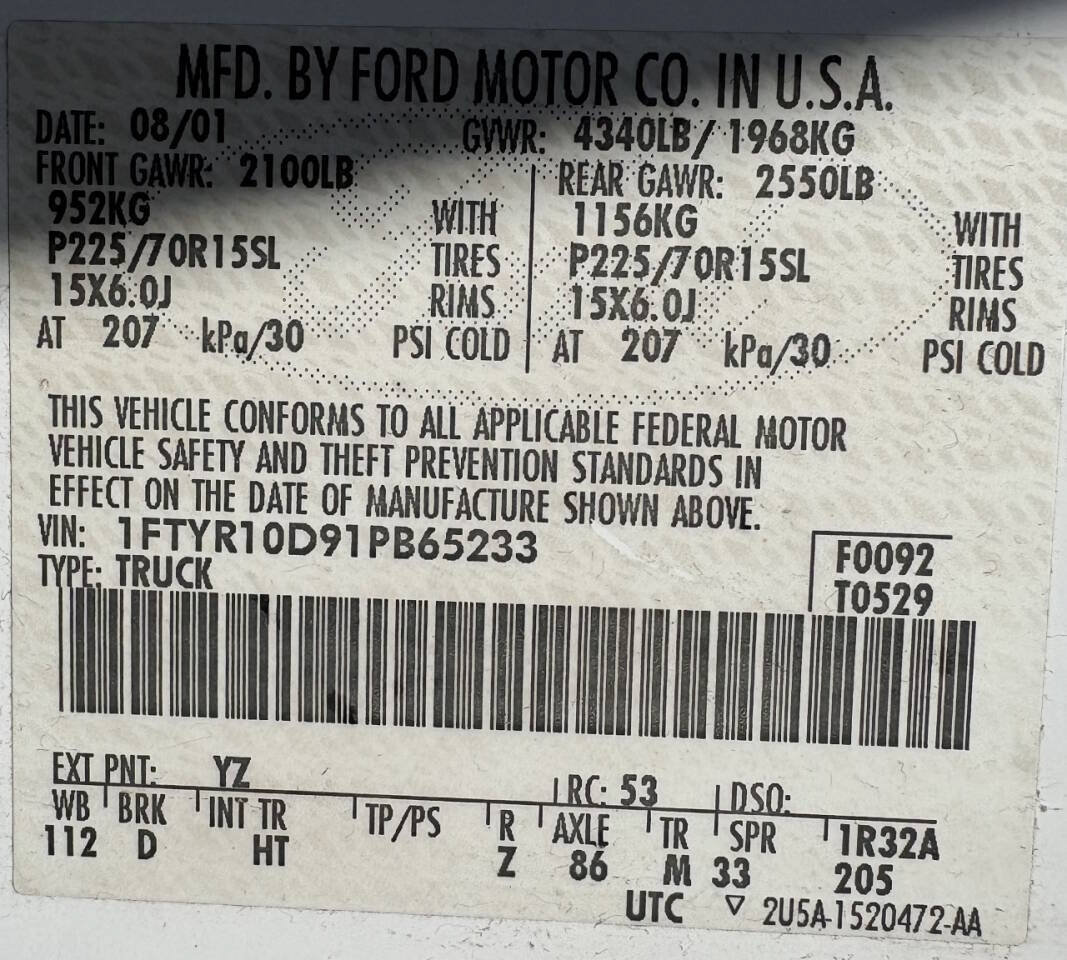 Used 2001 Ford Ranger XLT RWD image 9