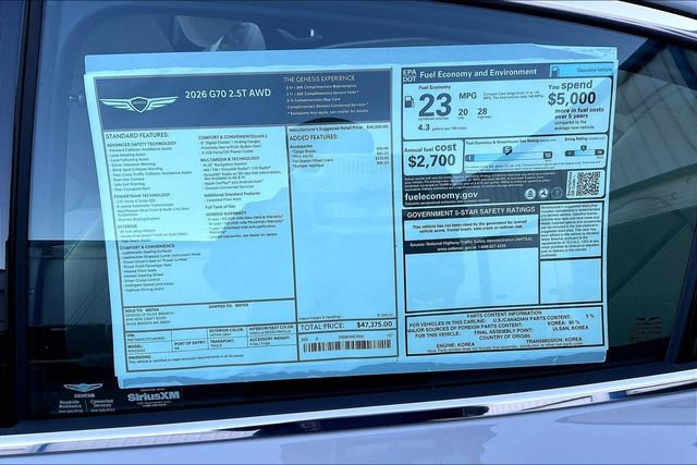New 2026 Genesis G70 2.5T image 14