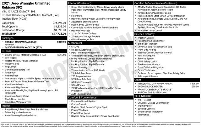 Used 2021 Jeep Wrangler Unlimited Rubicon w/ Trailer Tow Package image 40