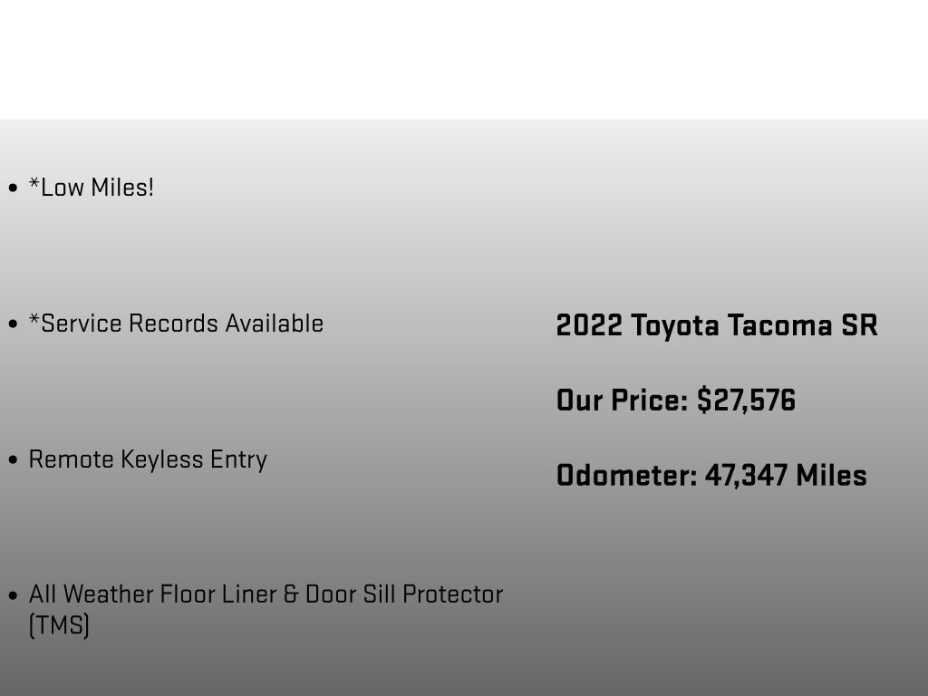 Used 2022 Toyota Tacoma SR w/ SR Convenience Package RWD image 12