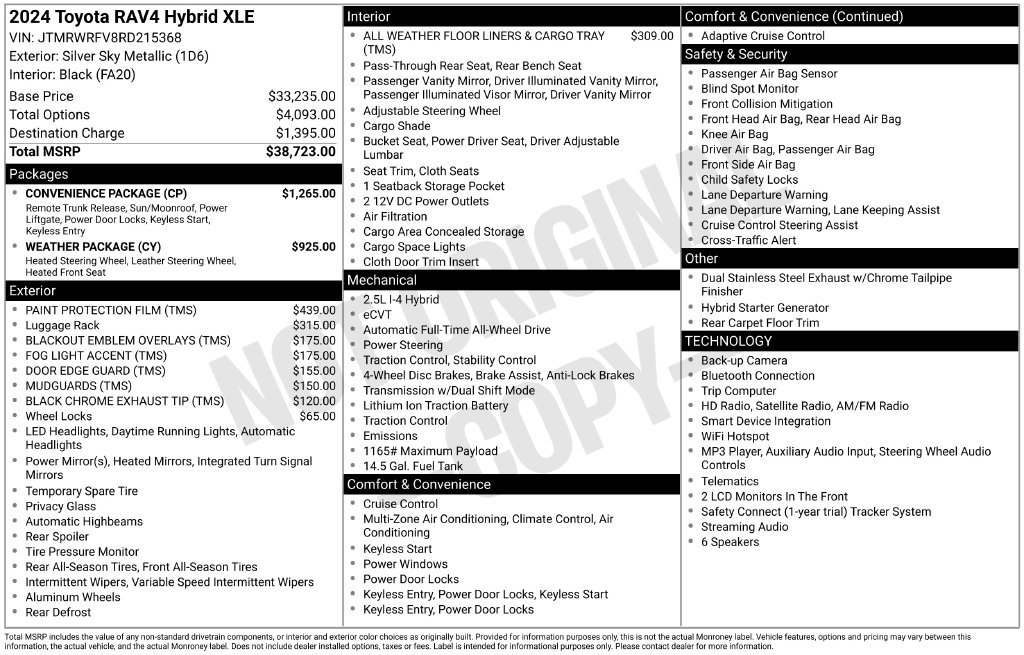 Used 2024 Toyota RAV4 XLE w/ Convenience Package AWD/4WD image 48