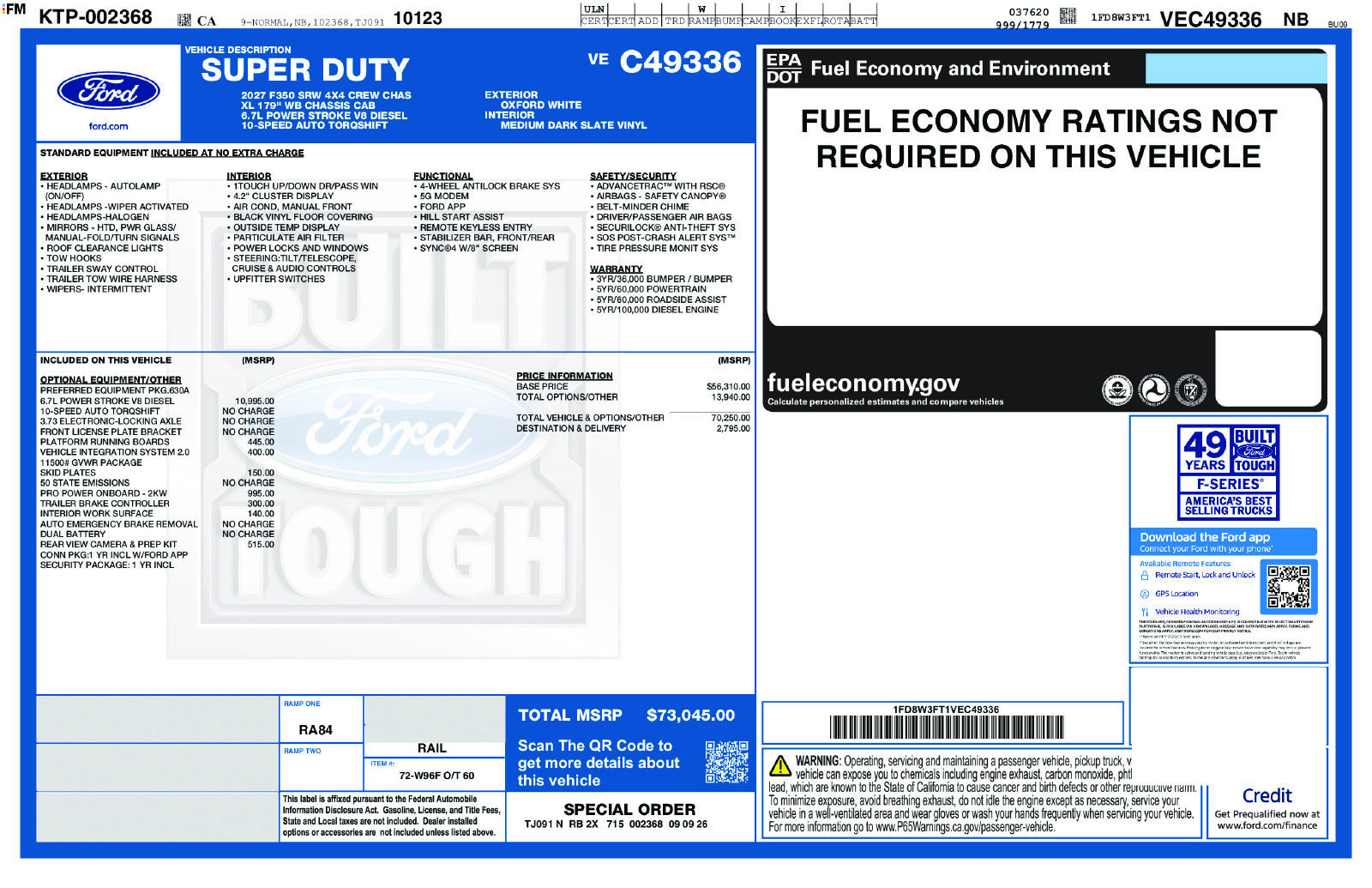 New 2027 Ford F350 XL AWD/4WD image 5