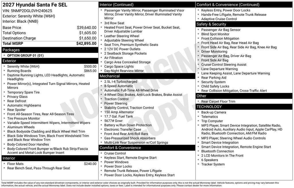 New 2027 Hyundai Santa Fe SEL AWD/4WD image 5
