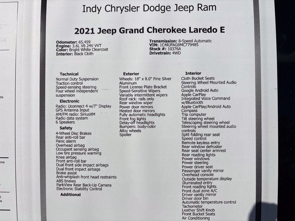 Used 2021 Jeep Grand Cherokee Laredo AWD/4WD image 21