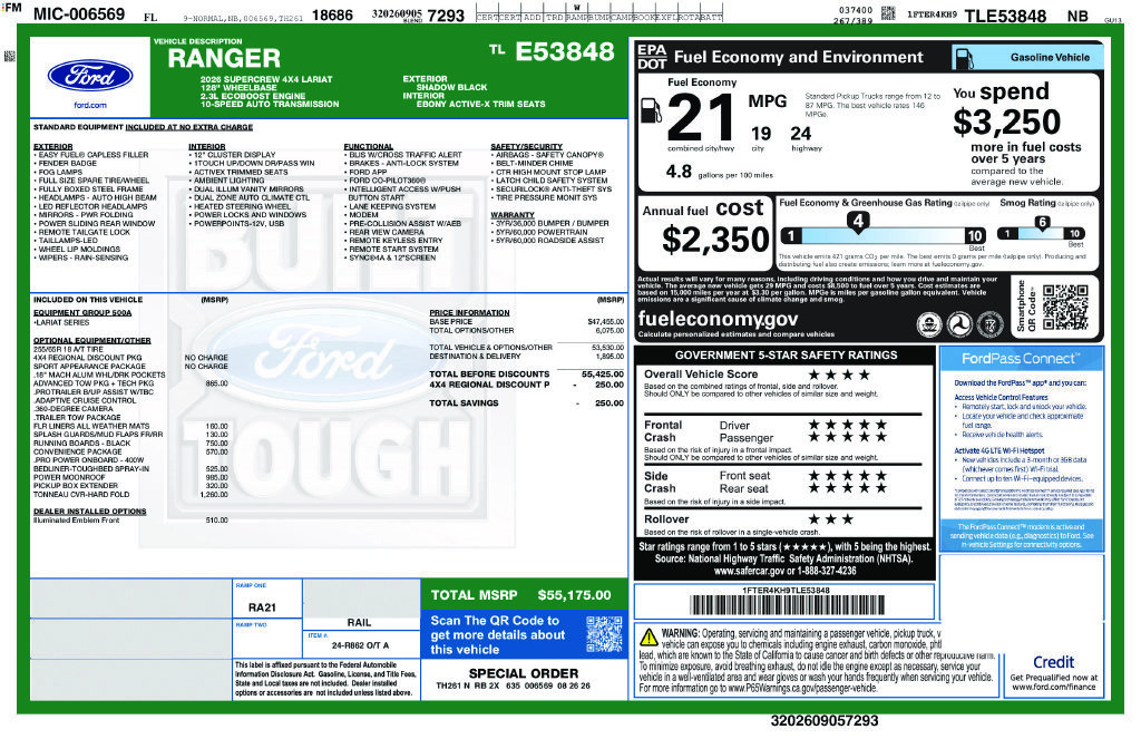 New 2026 Ford Ranger Lariat AWD/4WD image 8