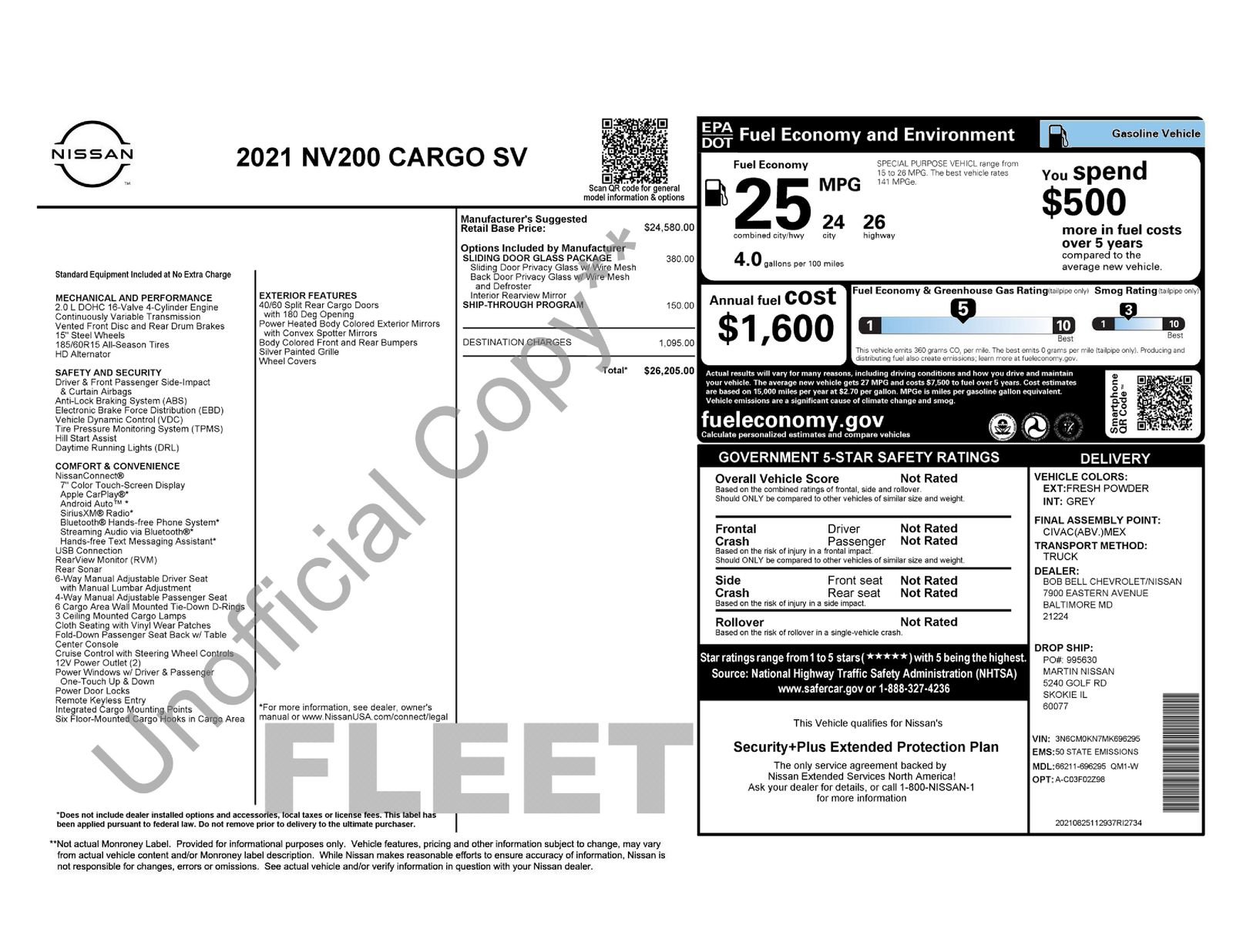 Used 2021 Nissan NV200 SV w/ Sliding Door Glass Package FWD image 48